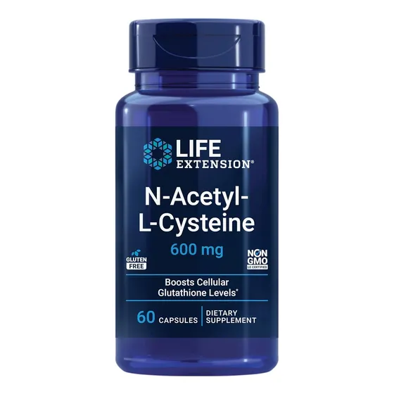 Suplemento N-acetyl L-cysteine Life Extension 600 Mg 60c