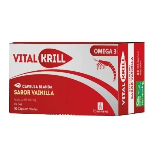 Vital Krill® 500mg X 30 Cáps | Aceite Krill Omega 3 Sabor Sin Sabor