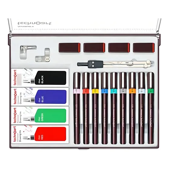 Estuche Con 9 Estilografos Recargables Isomars + Accesorios