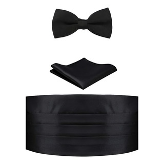 Fajilla Con Pañuelo Y Moño Adulto Ajustable Smoking 3 Piezas Negro Fajilla Con Pañuelo Y Moño Adulto Ajustable Smoking 3 Piezas Negro
