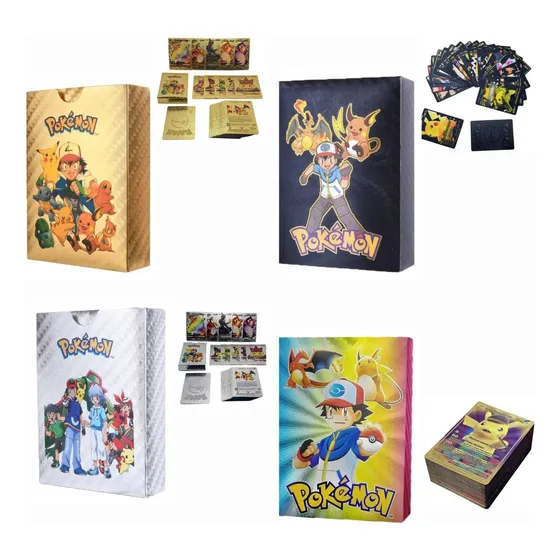 Mazo De Cartas Pokémon Varios Colores Caja X 55 - Genérica Negra Negra.