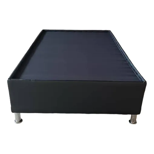 Box Spring Individual Cama En Semicuero