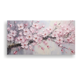 60x30cm Cuadro De Flores De Cerezo Rosa En Canva Flores 60x30cm Cuadro De Flores De Cerezo Rosa En Canva Flores