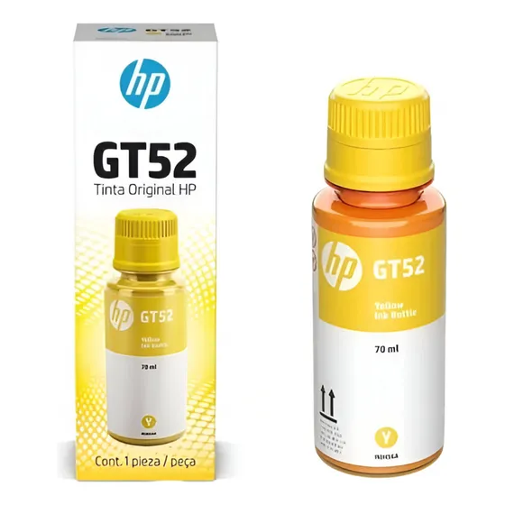 Tanque De Tinta Hp Gt52 Amarillo, 70ml Amarillo