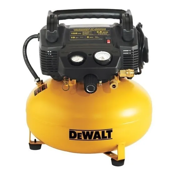 Compresor 1.5hp 6 Gal 150psi Dewalt D2002m Color Amarillo/Negro Fase eléctrica Monofásica Frecuencia 60 HZ 110V