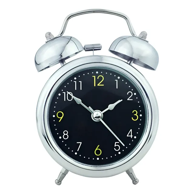 Reloj Despertador Metálico Doble Campana Calidad - Qr!