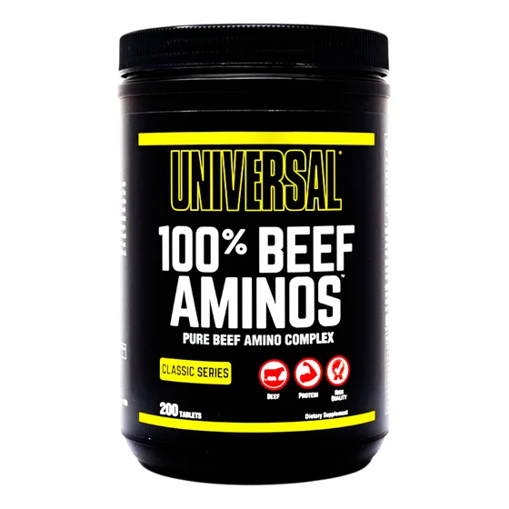 100% Beef Amino 200 Tabs Universal Isolado Proteina De Carne