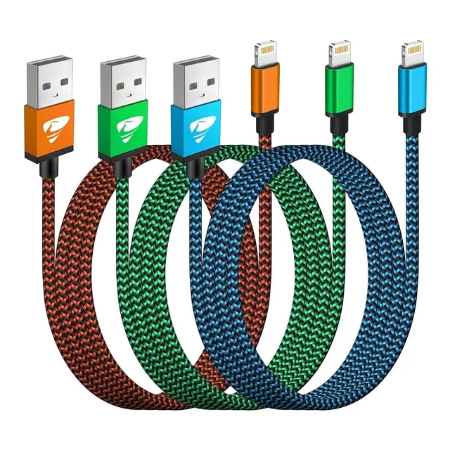 Cargador Largo Para iPhone 10 Pie 3 Cable Nailon Rapida
