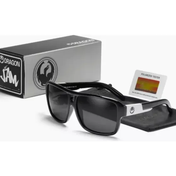 Óculos Dragon Polarizado Masculino Preto Riscado Com Box . T