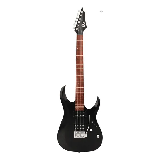 Guitarra elétrica Cort X Series X100 de meranti black poro aberto com diapasão de jatobá