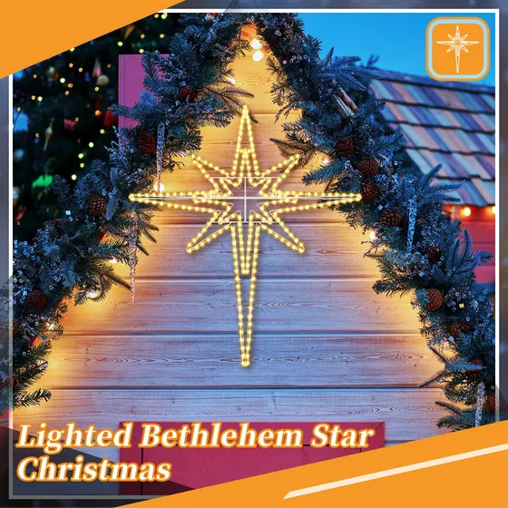 Estrella Belen Led Glooglitter Para Exterior Luz Ventana 43 