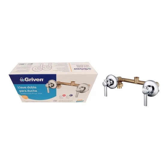 Llave Para Ducha Doble Bronce Griven 