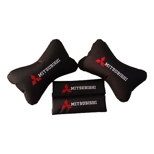 Combo Almohadas Apoya Cabeza Y Portacinturones Mitsubishi 