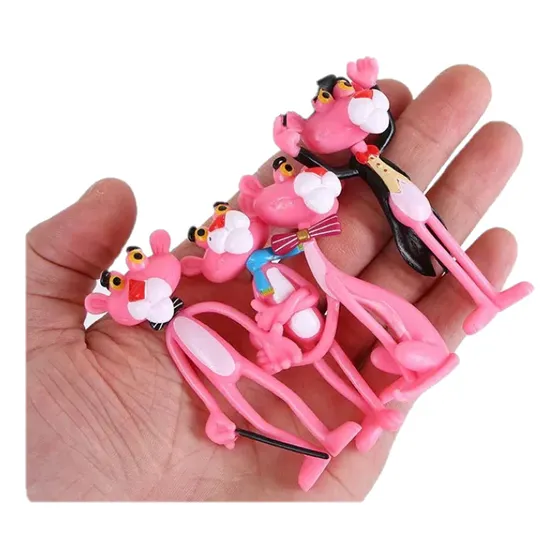 Pink Panter Kit 4 Bonecos Miniaturas Pantera Cor De Rosa