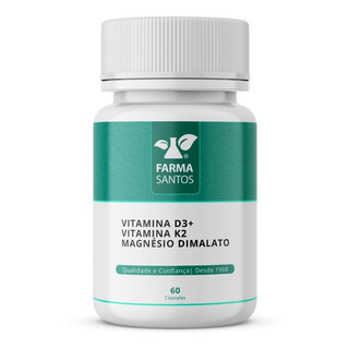 Vitamina D3 + Vitamina K2-mk7 +magnésio Dimalato 60 Cápsulas Vitamina D3 + Vitamina K2-mk7 +magnésio Dimalato 60 Cápsulas