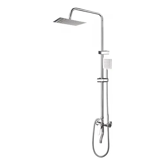Columna Ducha Tina Llave Monomando 2 En 1 Moderna Cuadrada 