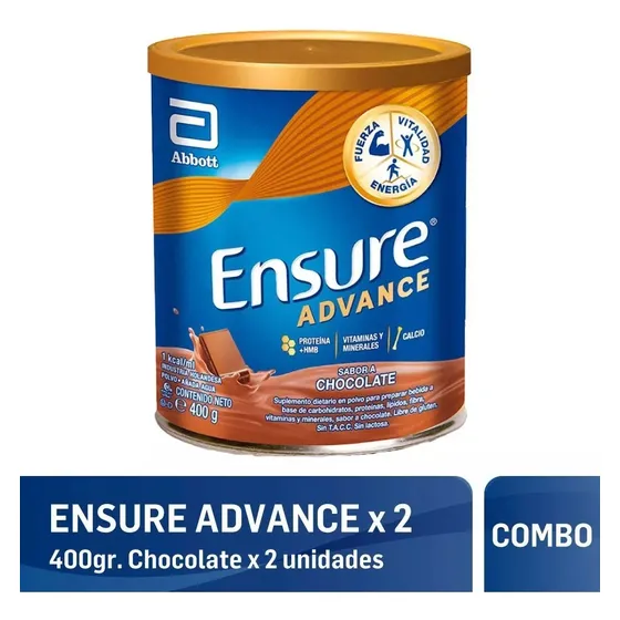 Ensure Advance En Polvo 400 Gr Pack X 2 - Chocolate