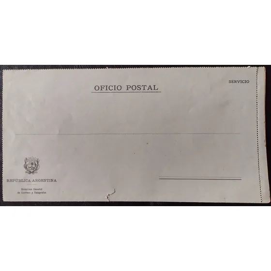 Oficio Postal Argentina Año 1890 Dirección General De Correo