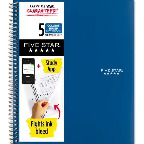 Cuaderno Libreta Universitaria Fivestar 5 Materias 200 Hojas Azul