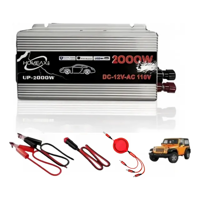 Inversor De Corriente Vehículo Solar 2000w Dc 12v - Ac 110v