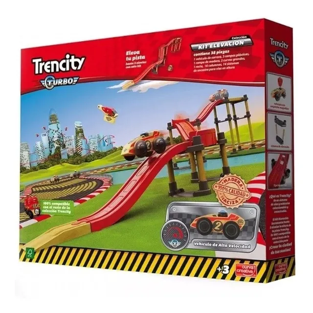Trencity Kit Elevacion 38 Piezas Madera Y Plastico Manias
