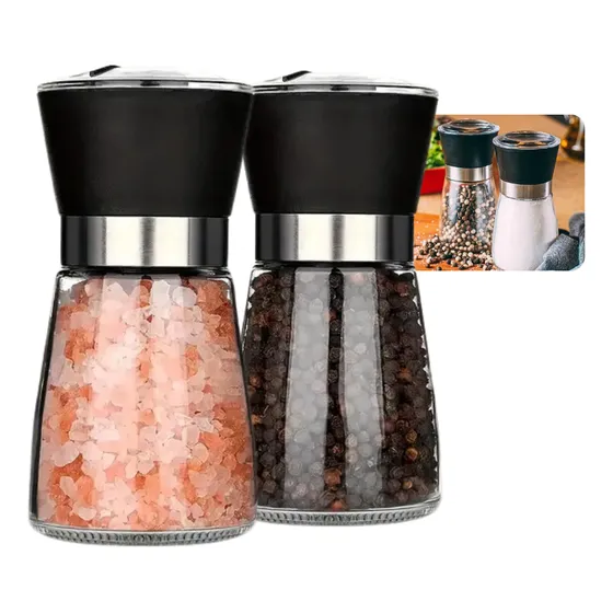 Kit 2 Moedores De Sal Grosso E Pimenta Do Reino Em Aço Inox