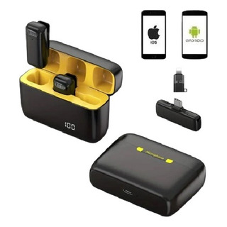 Microfone Lapela Bluetooth P Ios Android Estojo Carregamento Microfone Lapela Bluetooth P Ios Android Estojo Carregamento