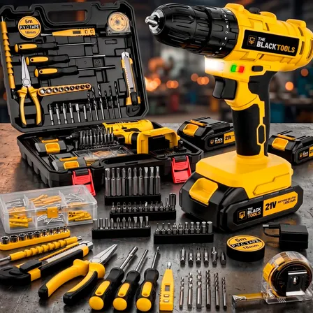 Furadeira Parafusadeira Com Kit Completo Profissional