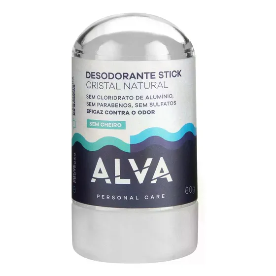 Cristal Natural Alva Desodorante Stick 60g Sem Fragrância