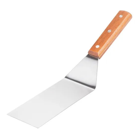 Espatula Acero Con Mango Madera Restaurant Cocina 15cm