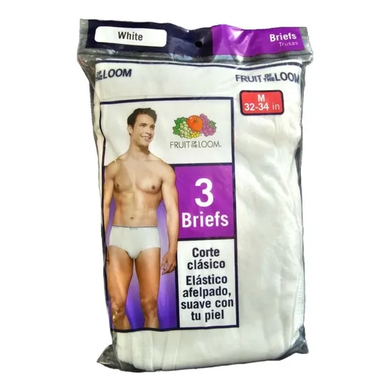 Fruit Of The Loom Trusa Blanca 3 Pack Caballero Mod 7601 Tda