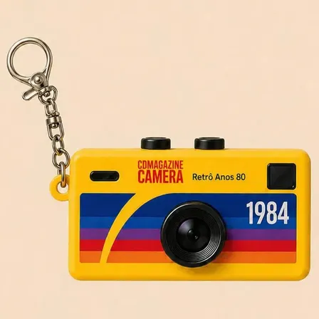 Mini Câmera Digital Retrô 1984 Chaveiro Vintage Style 1080p Hd Grava Vídeo Recarregável Charmera