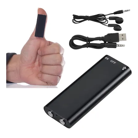 Mini Gravador Voz Som Digital Espião Espia - Micro Escuta Nf Preto - 8gb