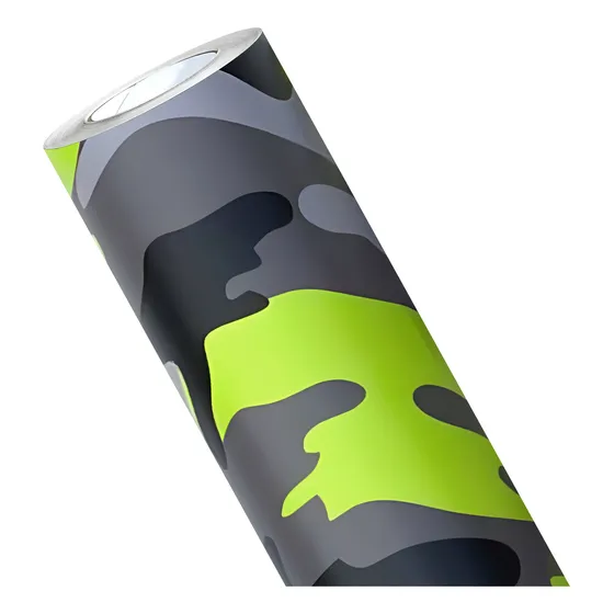 Vinil Wrap Camuflaje Gris Amarillo Fosforesc Supreme 1x1.52m