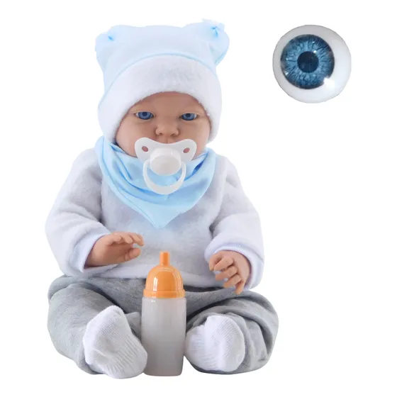 Bebé Bebote Real Vicente 44cm Con Genitales Ojos A Elección 