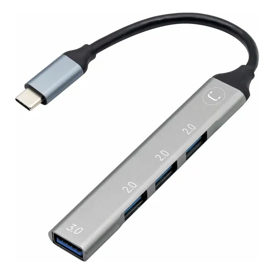 Hub Mini Unno Tekno 4 Puertos Usb C A Usb A  Hb1013sv