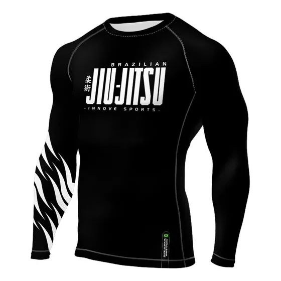 Rash Guard Manga Longa Jiu-jitsu Bjj Innove Cores Faixas