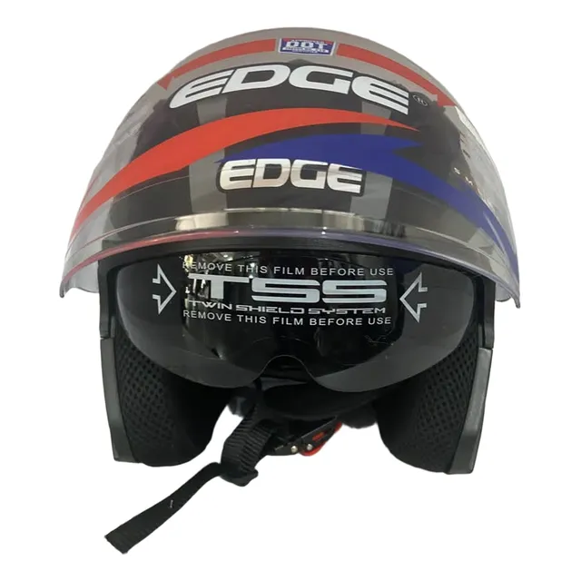 Casco Thunder Semintegral D/visor Negro/gris Talla M/l Edge