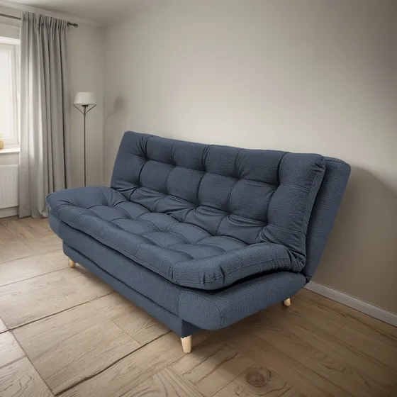 Sofacama Damasco Jumbo Sin Brazos Grafito, Pata De Madera