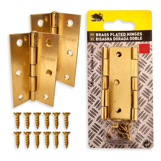 2 Bisagra Galvanizada Zincada 2pc 2,5 Pulgadas + 12 Tornillo