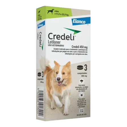 Credeli 450mg Cães 11 A 22kg 3 Comprimidos Elanco