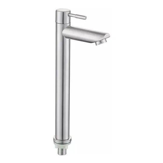 Grifo Alto Llave Acero Inoxidable Monomando Lavamanos
