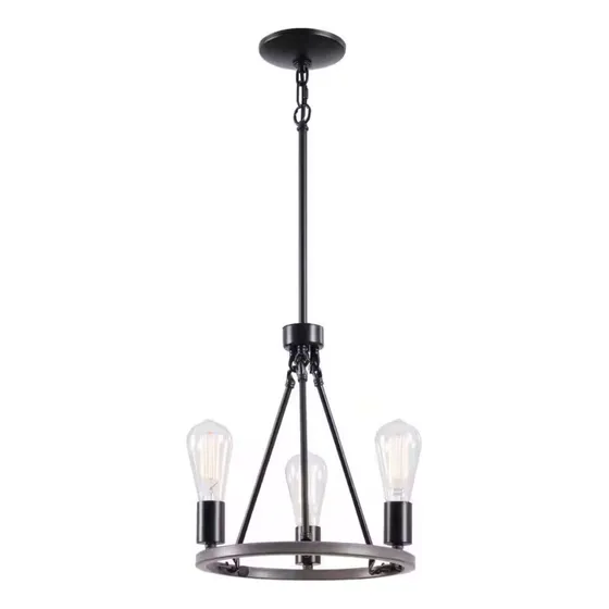 Lampara De Techo Moderna Vintage Candelabro Con 3 Luces
