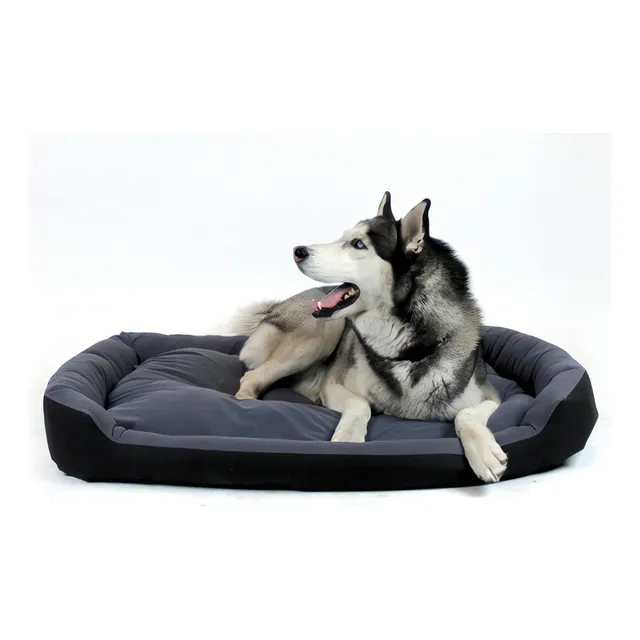 Cama Extra Grande Pets Apparel CTC23 Para Perro Resistente Negra y Gris