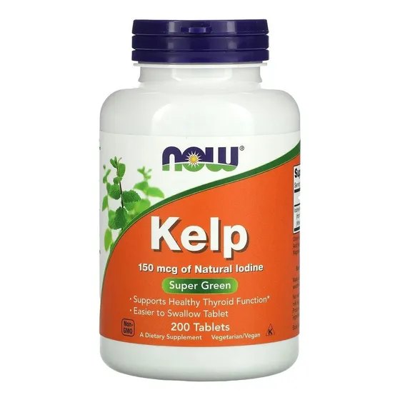 Kelp Algas Marinha Iodo 150mcg 200 Tabletes Now Foods - Eua Sabor Neutro