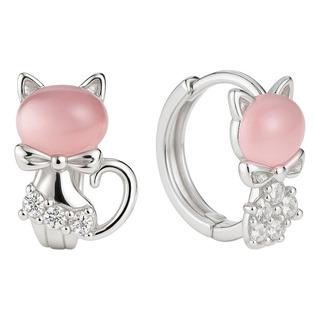 Aretes De Gato Platino Y Brillantes. Aretes De Gato Platino Y Brillantes.