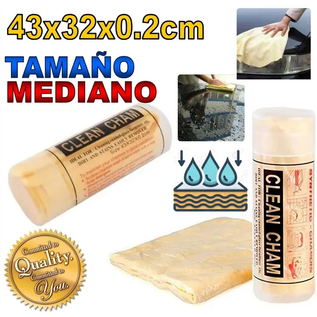 Paño Cuero Sintético Clean Cham Super Absorbente 43x32x0.2cm