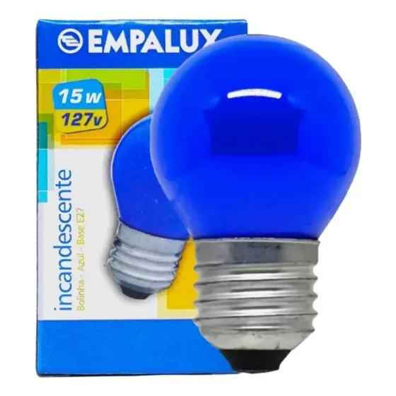 Kit 10 Lâmpada Incandescente Bolinha 127v 15w E27 Az Empalux
