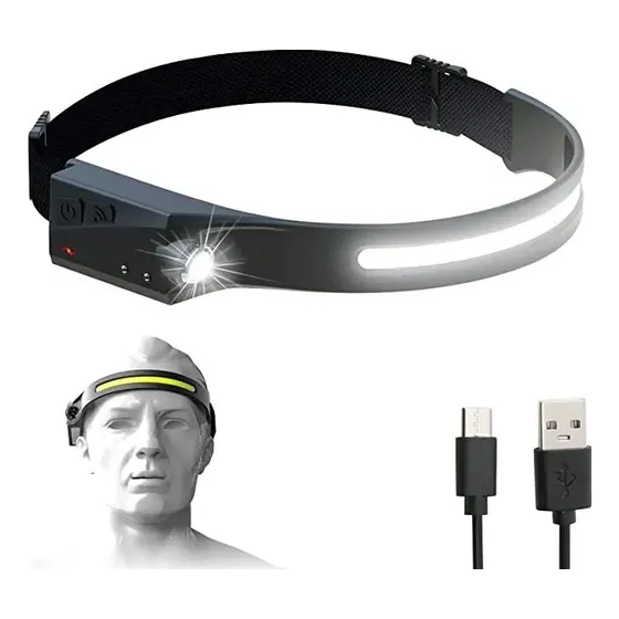 Linterna Frontal Con Luz Led Y Sensor Fácil De Recargar