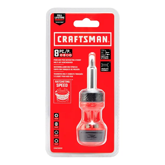 Destornillador Multipuntas  Con Triquete 8pzas Craftsman